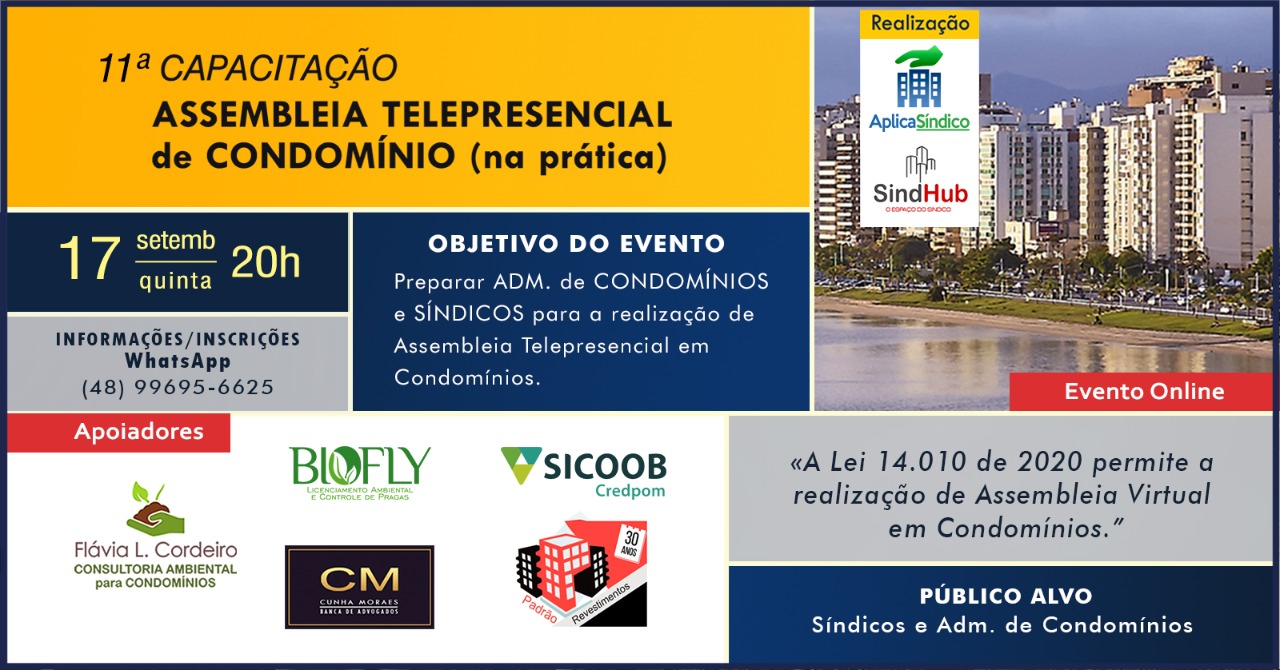11ª CAPACITAÇíO DE ASSEMBLEIA VIRTUAL TELEPRESENCIAL DE CONDOMÍNIO NA PRÁTICA